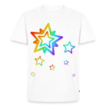 Colorful Stars Shooting Star Rainbow Gradient - Men's Premium Organic T-Shirt - white - Front - Nico (187cm)