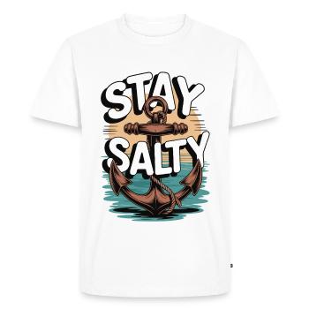 Chemise Stay Salty Anchor - T-shirt Premium bio Homme - blanc - Devant - Nico (187cm)