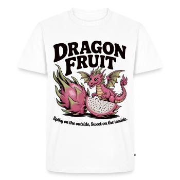 Fruit du dragon Dragon doux sur fruit - T-shirt Premium bio Homme - blanc - Devant - Nico (187cm)