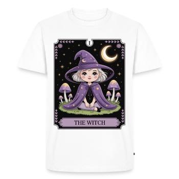 Tarot Card Little Witch - Men's Premium Organic T-Shirt - white - Front - Nico (187cm)