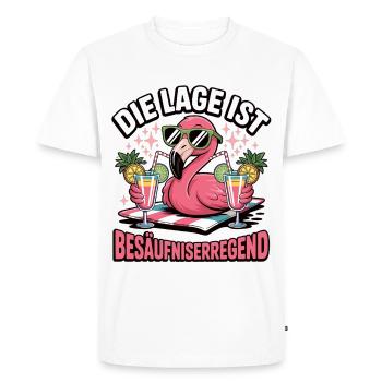 Flamingo de fête Ivresse - T-shirt Premium bio Homme - blanc - Devant - Nico (187cm)