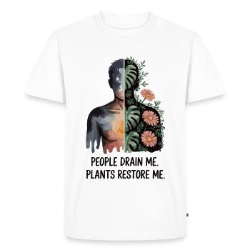 Introverti? Cette chemise vous comprend ! - T-shirt Premium bio Homme - blanc - Devant - Nico (187cm)