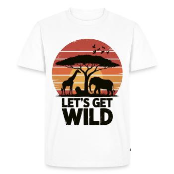 Africa Sunset – Let's Get Wild - Men's Premium Organic T-Shirt - white - Front - Nico (187cm)
