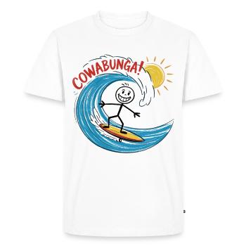 Cowabunga Chemise de surfeur - T-shirt Premium bio Homme - blanc - Devant - Nico (187cm)