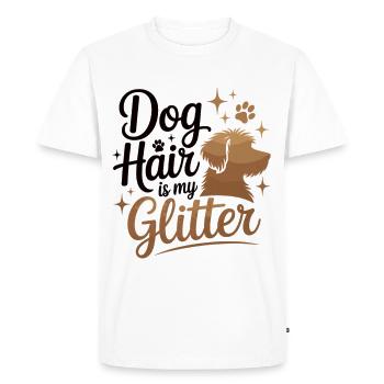 Les poils de chien sont mes paillettes - T-shirt Premium bio Homme - blanc - Devant - Nico (187cm)
