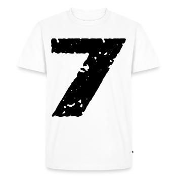 7 Maillot numéro - T-shirt Premium bio Homme - blanc - Devant - Nico (187cm)