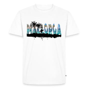 Majorque Summer Sun Beach Sea Palm Trees Party - T-shirt Premium bio Homme - blanc - Devant - Nico (187cm)