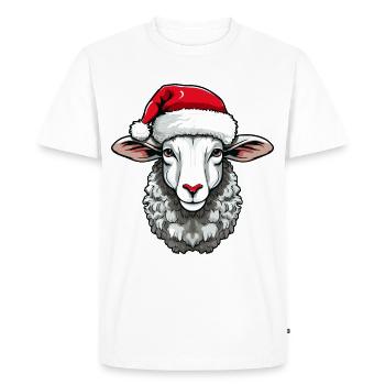 Sheep Christmas Lamb Portrait Xmas - Men's Premium Organic T-Shirt - white - Front - Nico (187cm)
