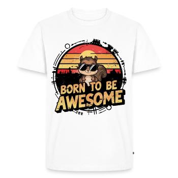 Funny Squirrel Animal Motif - Men's Premium Organic T-Shirt - white - Front - Nico (187cm)
