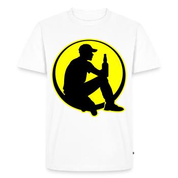 Bouteille de bière Boire - T-shirt Premium bio Homme - blanc - Devant - Nico (187cm)