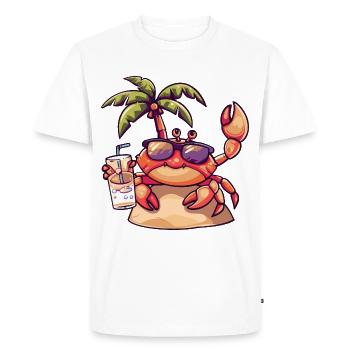 crabe crabe plage d’été bande dessinée - T-shirt Premium bio Homme - blanc - Devant - Nico (187cm)