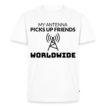 Amateur Ham Radio Operator Radio Waves Frequency - Men's Premium Organic T-Shirt - white - Front - Nico (187cm)