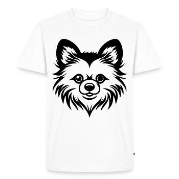 Pomeranian Dog Head - Men's Premium Organic T-Shirt - white - Front - Nico (187cm)