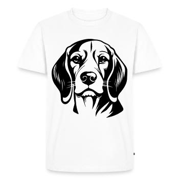 Beagle Dog Head - Men's Premium Organic T-Shirt - white - Front - Nico (187cm)