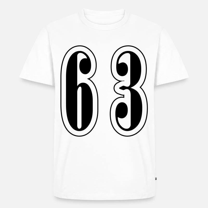 63 Zahl Symbol - Männer Premium Bio T-Shirt - Weiß