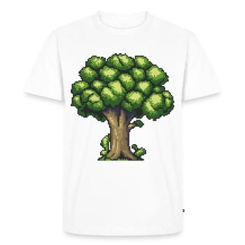 Broccoli Pixel Icon - Men's Premium Organic T-Shirt - white - Front - Nico (187cm)