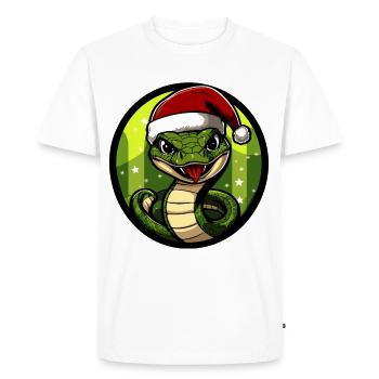 Serpent Cobra Noël Noël - T-shirt Premium bio Homme - blanc - Devant - Nico (187cm)