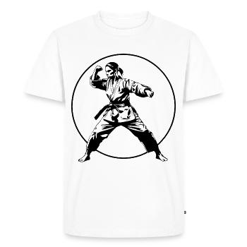 Silhouette de karaté - T-shirt Premium bio Homme - blanc - Devant - Nico (187cm)