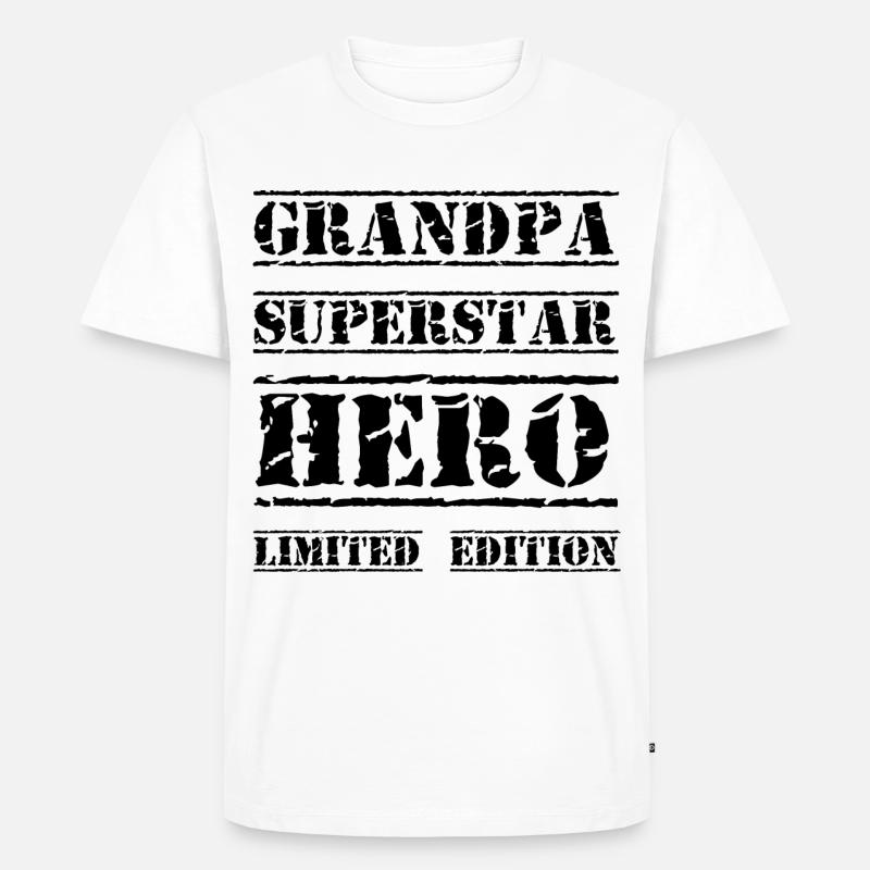 Bester Opa Star Spruch - Männer Premium Bio T-Shirt - Weiß