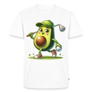 Golfeur drôle de golf avocat : Swing - T-shirt Premium bio Homme - blanc - Devant - Nico (187cm)