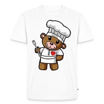 petit chef - T-shirt Premium bio Homme - blanc - Devant - Nico (187cm)