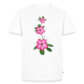 Rose du désert - Fleur au Kenya / Afrique - T-shirt Premium bio Homme - blanc - Devant - Nico (187cm)