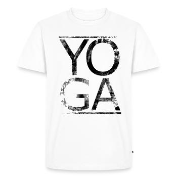 yoga - T-shirt Premium bio Homme - blanc - Devant - Nico (187cm)