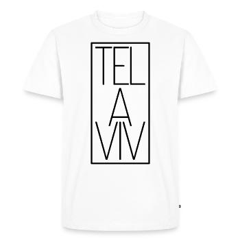Tel Aviv Israël vie nocturne des voyageurs de style Bauhaus - T-shirt Premium bio Homme - blanc - Devant - Nico (187cm)