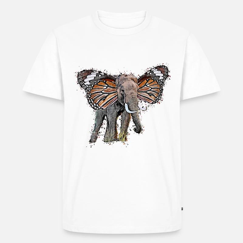 Elefant Geschenk - Männer Premium Bio T-Shirt - Weiß