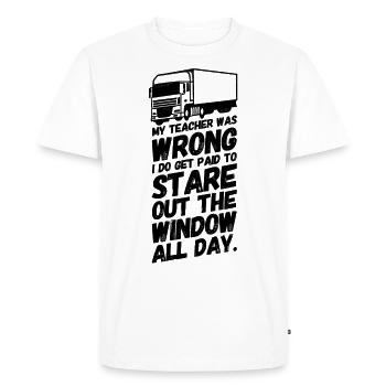 Truck Driver Truck Lorry School II - Men's Premium Organic T-Shirt - white - Front - Nico (187cm)