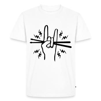 Drums drummer hand II - Men's Premium Organic T-Shirt - white - Front - Nico (187cm)