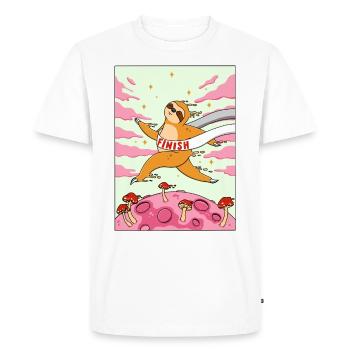 Sloth Lucid Dream - Men's Premium Organic T-Shirt - white - Front - Nico (187cm)