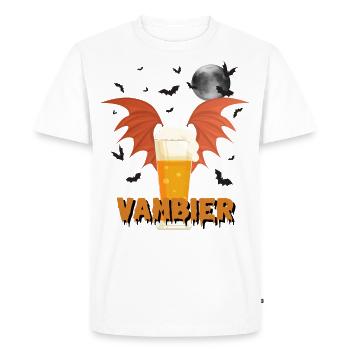 Halloween Vambier T-Shirt - Männer T-Shirt - Männer Premium Bio T-Shirt - Weiß - Vorne - Nico (187cm)