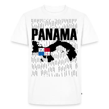 Panama Island Rain - Men's Premium Organic T-Shirt - white - Front - Nico (187cm)