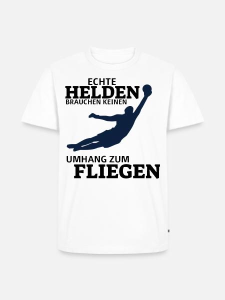 Echte Helden - Tormann - Männer Premium Bio T-Shirt - Weiß