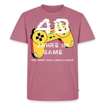 40ter Geburtstag - Männer Premium Bio T-Shirt - Mauve - Vorne - Nico (187cm)