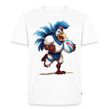 Rugby France Coq Ballon De Rugby Joueur Fan De Sport - T-shirt Premium bio Homme - blanc - Devant - Nico (187cm)