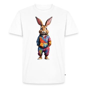 Easter Bunny Colorful, Cute and Cute for Easter - Men's Premium Organic T-Shirt - white - Front - Nico (187cm)