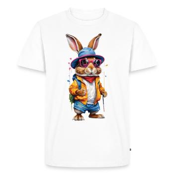 Easter Bunny Colorful, Cute and Cute for Easter - Men's Premium Organic T-Shirt - white - Front - Nico (187cm)