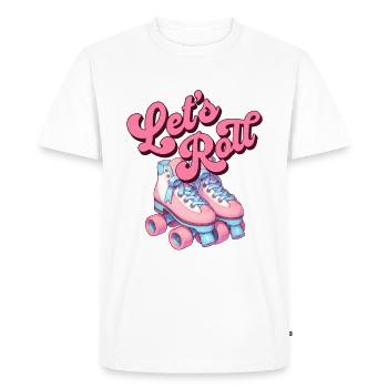 Let's Roll Pink Retro Roller Skates - Men's Premium Organic T-Shirt - white - Front - Nico (187cm)