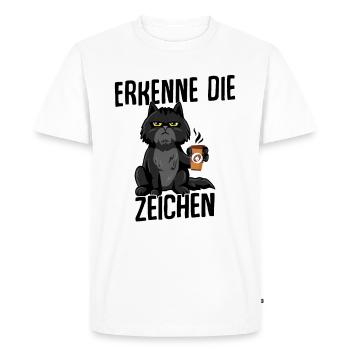 Cat Recognize the Signs White - Men's Premium Organic T-Shirt - white - Front - Nico (187cm)