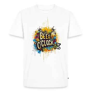 L'Heure de la Bière - T-shirt Premium bio Homme - blanc - Devant - Nico (187cm)