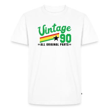 1990's Anniversaire Vintage Toutes les pièces d’origine No III - T-shirt Premium bio Homme - blanc - Devant - Nico (187cm)