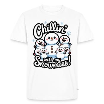Chillin' With My Snowmies! - Men's Premium Organic T-Shirt - white - Front - Nico (187cm)