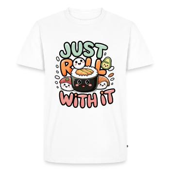 Il suffit de rouler avec - T-shirt Premium bio Homme - blanc - Devant - Nico (187cm)