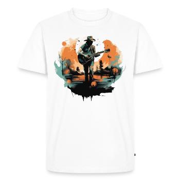 guitariste, guitariste, chanteur, musique country, vintage - T-shirt Premium bio Homme - blanc - Devant - Nico (187cm)