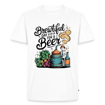 Journée brassicole pour une bière - T-shirt Premium bio Homme - blanc - Devant - Nico (187cm)