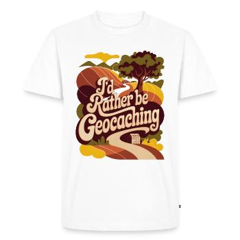 I'd Rather Be Geocaching - Men's Premium Organic T-Shirt - white - Front - Nico (187cm)