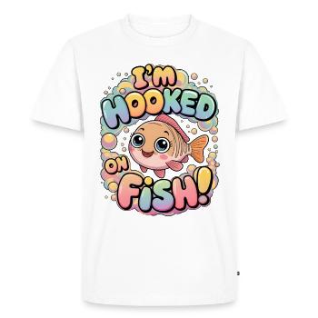 I'm Hooked On Fish - Men's Premium Organic T-Shirt - white - Front - Nico (187cm)