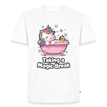 Prendre une pause magique - T-shirt Premium bio Homme - blanc - Devant - Nico (187cm)